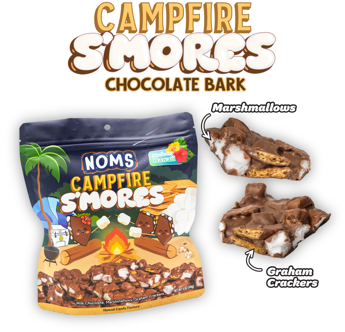 Noms Campfire S'mores Chocolate Bark