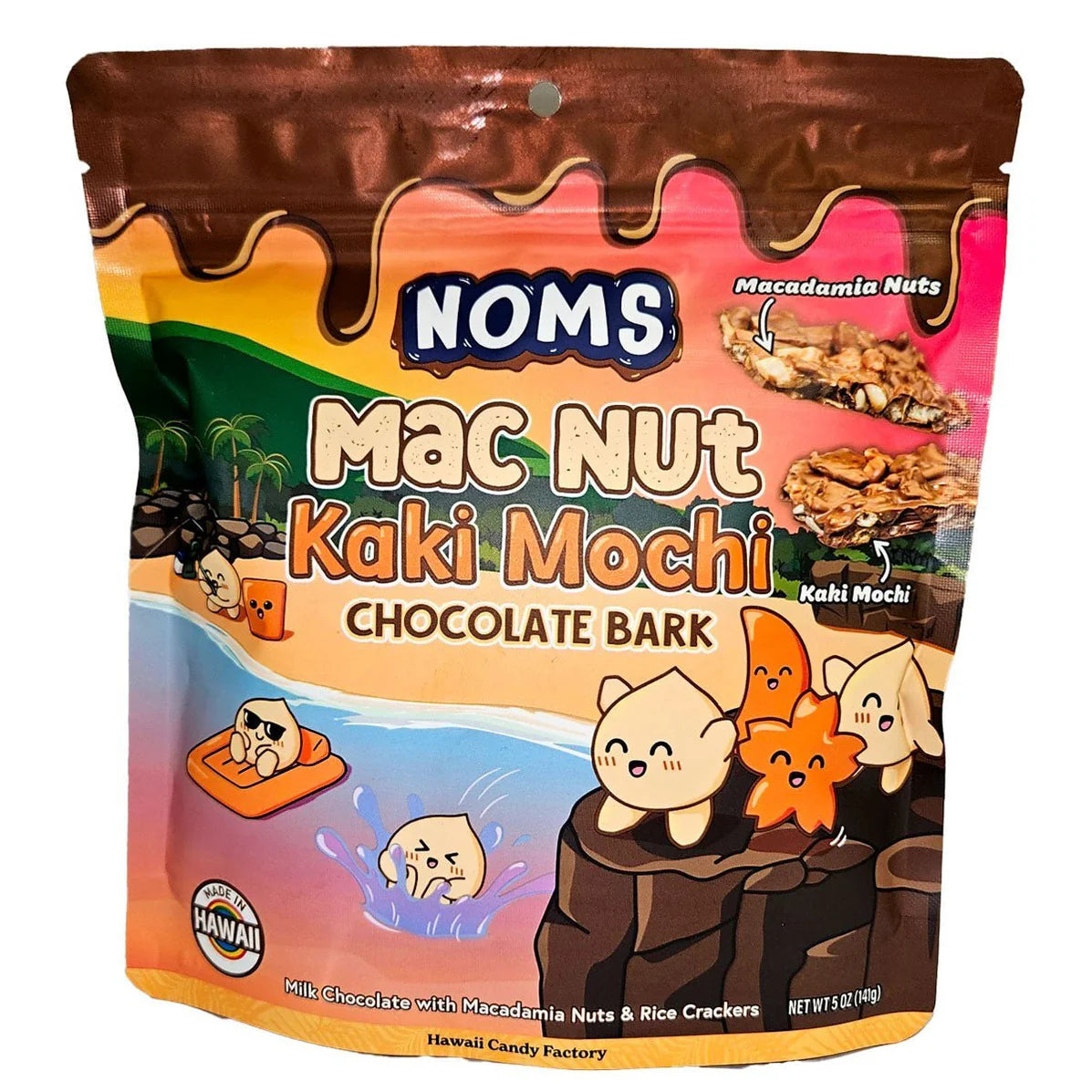 Noms Mac Nut Kaki Mochi Chocolate Bark
