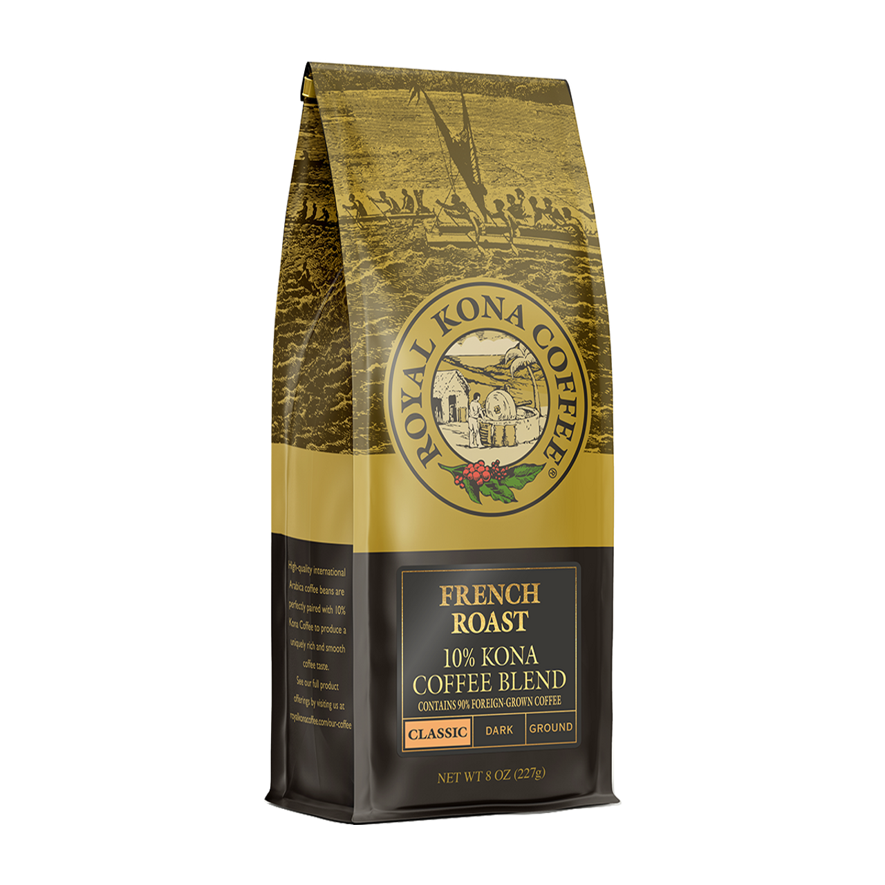 French Roast 10% Kona 8oz Coffee Bags