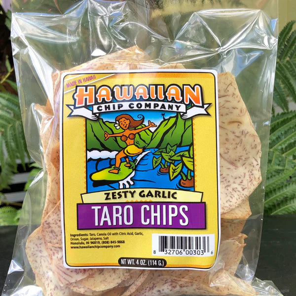 Zesty Garlic Taro Chips